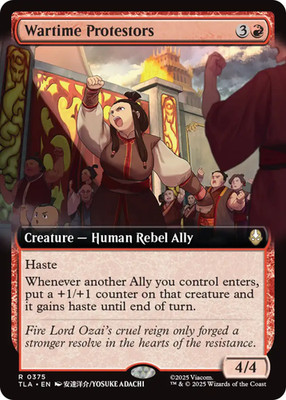 x1 Wartime Protestors - Foil - Extended Art R MTG Avatar: The Last Airbender M/N