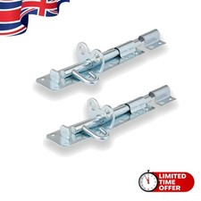 200mm Sliding Padbolt with Key Lock - Ideal for Sheds & Garden Gates - 2 Pack