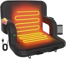 Heated Stadium Seats for Bleachers with Back Support, Portable Bleacher Chairs w