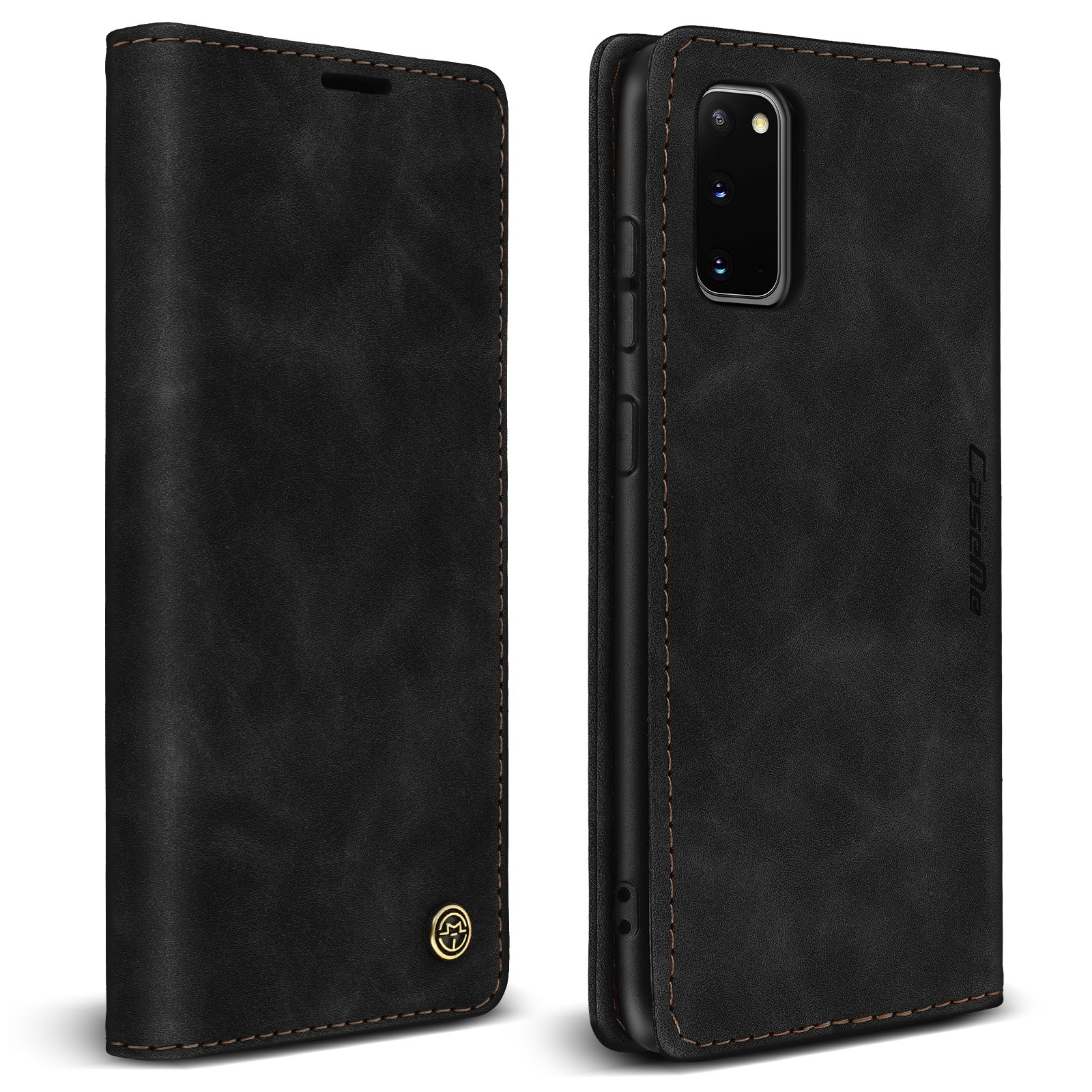 Coque Galaxy S20 vintage élégante en simili cuir premium à rabat support