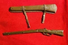 Vintage MARX Best of the West Johnny West Brown Rifle with Scabbard Case 1960's