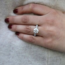 Diamond Engagement Ring 14K Gold Real Ladies White Size 1.50 Carat