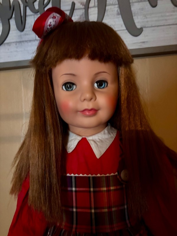 Vintage Patti Playpal G-35 Blue/Green Eyes original School Dress. Low Shipping!