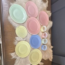 Children  s Tea Set Pastel Milk glass