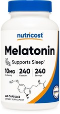 Nutricost Melatonin 10mg 240 Tablets - 10mg Per Serving Non-gmo Gluten Free