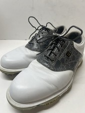 FootJoy Men's DryJoy Tour White Leather Grey Gator Croc Golf Shoe 7.5 m 53776