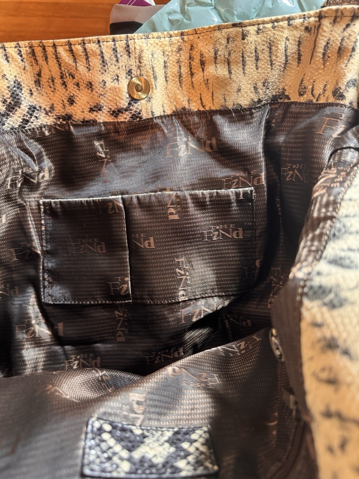 The Find Python Pattern Leather Large tote Handba… - image 12