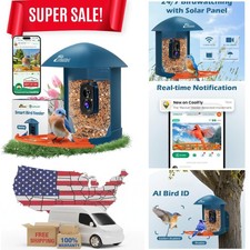 Bird Feeder Smart Bird Feeder With Camera Solar Powered Solar Roof Freship