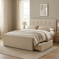 Polsterbett 140X200 Cm Mit Stauraum Doppelbett Bettkasten Bett Beige Homestyle4u