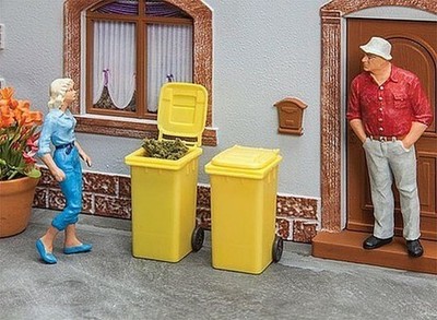Pola 333225 G Maßstab Mülltonnen - Wagen - Gelb Paket (2)