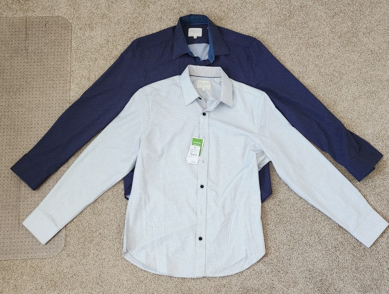 Lot Of 2 Construct Men’s Shirt Medium Long Sleeve 4 Way Stretch Performance New
