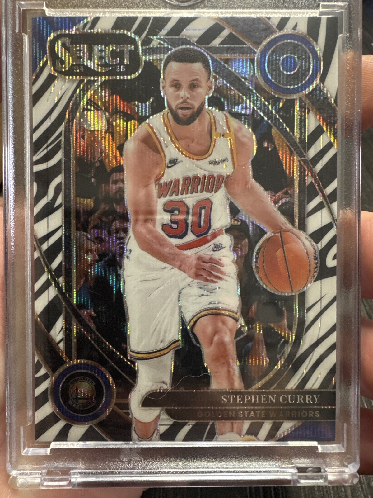 2024-25 Panini Select Stephen Curry #209 Courtside Zebra Prizm