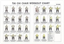 Tai Chi Chair Workout Chart, Chair Tai Chi for Seniors Wall Chart with Illustrat