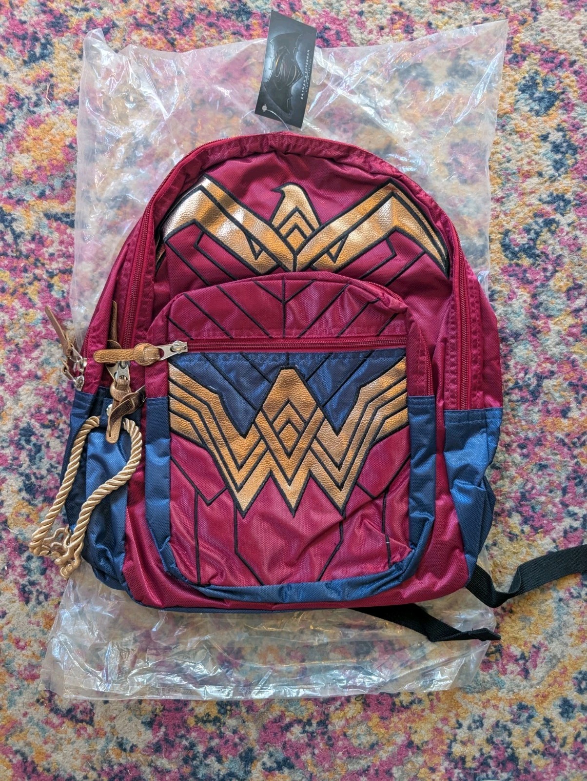 Red Blue Gold Polyester Superhero Large