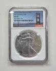 2017 S AMERICAN SILVER EAGLE NGC MS69 - GOLDEN GATE BRIDGE LABEL