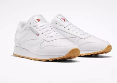 Reebok Classic Leather White Gum Mens Shoes Sneakers Size 8.5