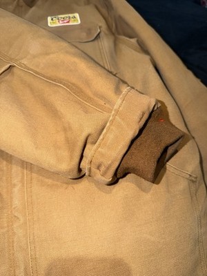 Carhartt FR Flame Resistant Brown Work Jacket Coors Banquet Patch