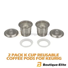 2 Pack K Cup Reusable Coffee Pods For Keurig Stainless Steel Refillable K Cup