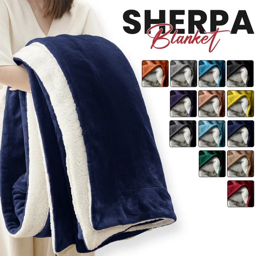 Soft Sherpa Fleece Bed Blankets Thick Warm Throw for Couch Sofa Twin Queen