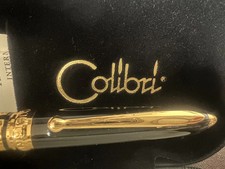 Colibri' Fountain Pen Black Lacquer Golden Accents Nib M With Converter