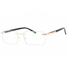 Charriol Men's Eyeglasses Shiny Gold Black Metal Rectangular Frame PC75112 C03