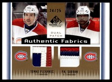 2013-14 UD SP Game Used Authentic Fabrics Dual Patch 24/25 Subban Plekanec #PS