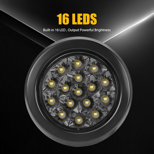 2X 4In Red Round LED Tail Light Indicator Turn Signal Reverse Trailer Truck 24V - Picture 5 of 10