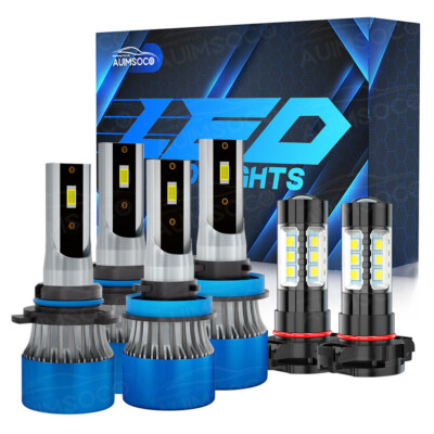 Led Headlight High Lo Beam Fog Light Bulbs Kit For Jeep Grand Cherokee 2011-2013