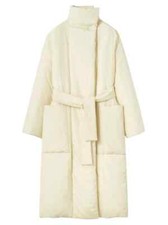 Nwt Lemaire Off-white Padded Wrapover Coat In Ivory Size 36 #dc70