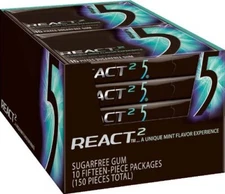 Wrigley's Gum 5 - React Mint, 1.76-Ounce Packages (Pack of 10)
