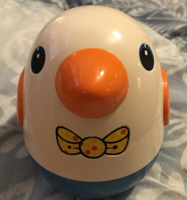 Vintage PLAYSKOOL 5'' Weeble Wobble Poly Chime Baby Bird Chick Duck Toy