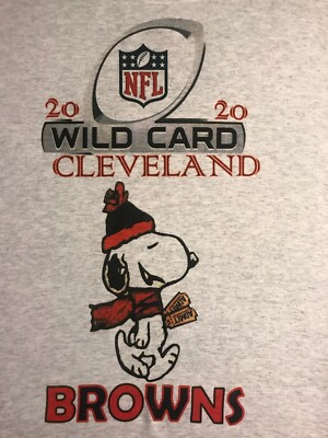 CLEVELAND BROWNS NEW WILD CARD PLAYOFF GRAY) TSHIRT, SIZE S: M,L