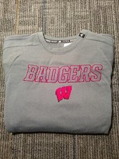Adidas Sweatshirt Men's Large Gray Wisconsin Badgers Climawarm Pullover NCAA