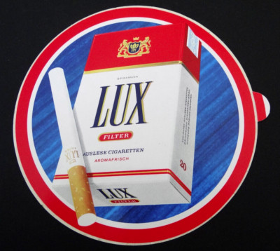 Werbe-Aufkleber LUX Filter Auslese Zigaretten Brinkmann 80er Jahre 15 cm