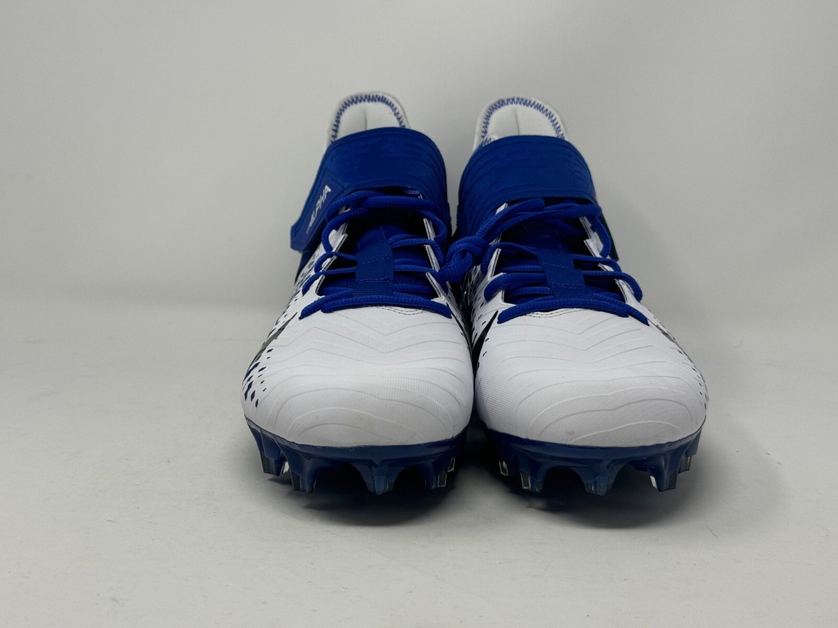 Size 15 Nike Alpha Menace Pro 2 Football Cleats White/Blue BV3945-101 Nike Alpha Menace Pro 2 Mid Football Cleats White Blue  main image 3