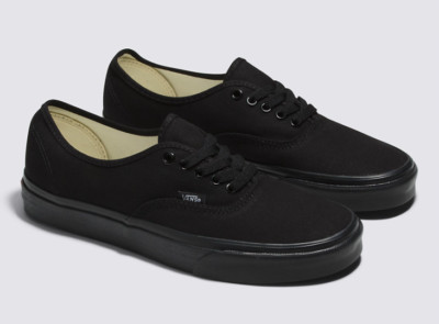 Vans AUTHENTIC Men's Women's All Black VN000EE3BKA Low Top Skateboard Shoes