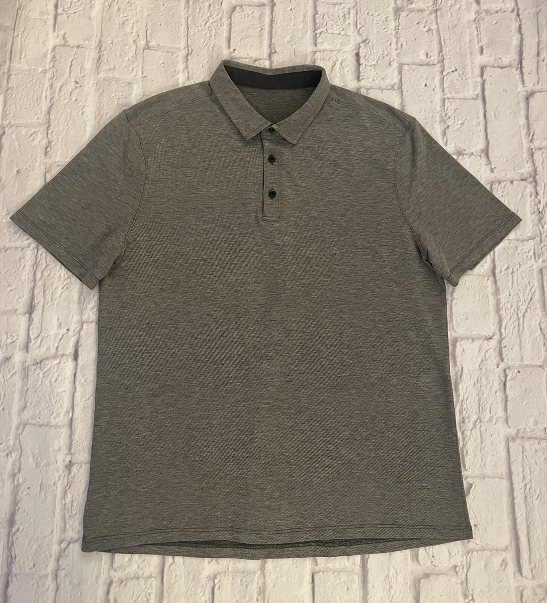 Lululemon Metal Vent Golf Polo Shirt Mens Large Gray Heathered