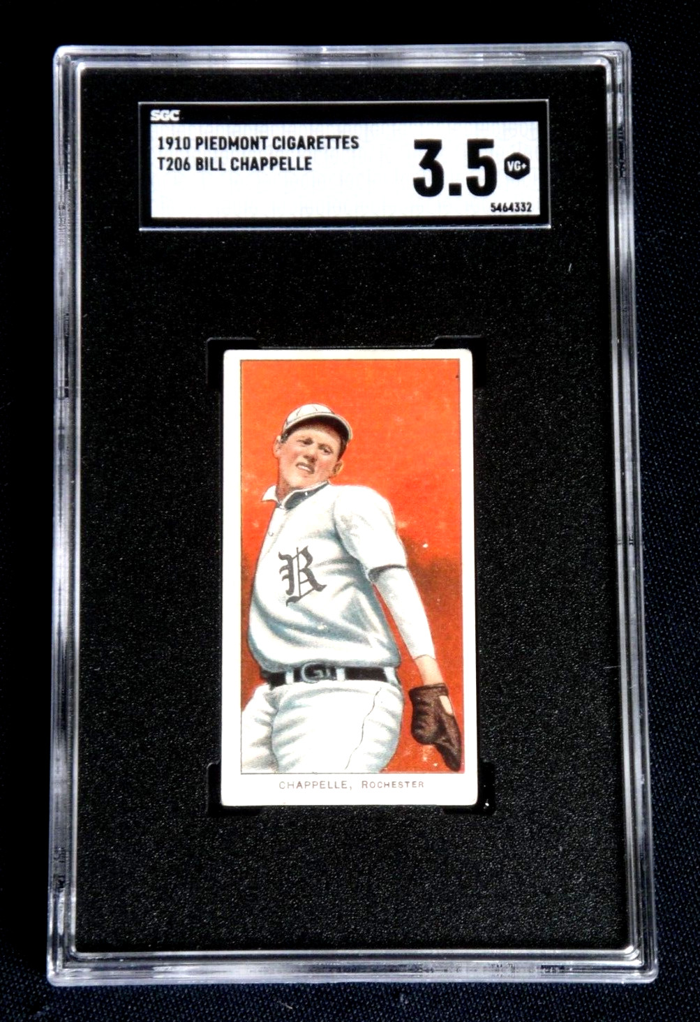 BILL CHAPPELLE 1909 T206 SGC 3.5 VERY GOOD+ T-206 ORIGINAL TOBACCO CARD PIEDMONT