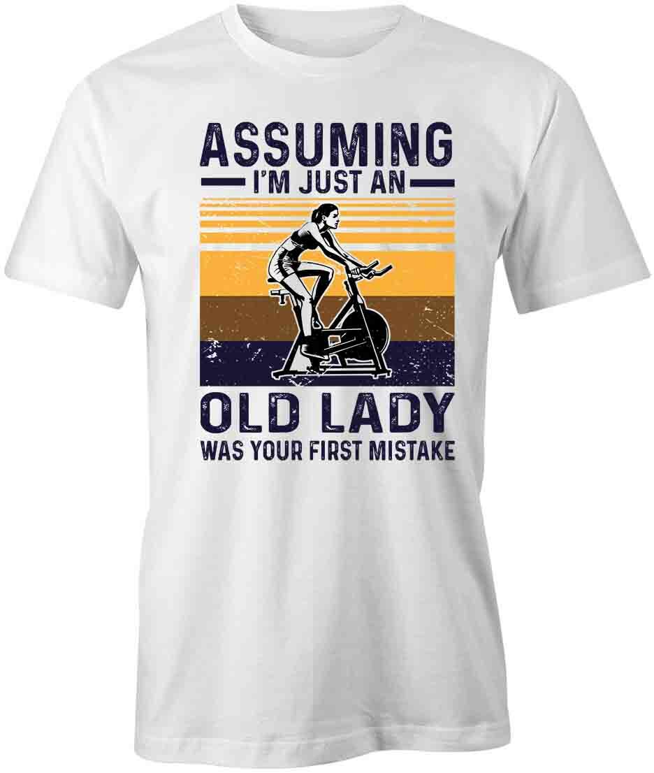 ASSUMING OLD LADY TShirt Tee Short-Sleeved Cotton CLOTHING FITNESS S1WCA84