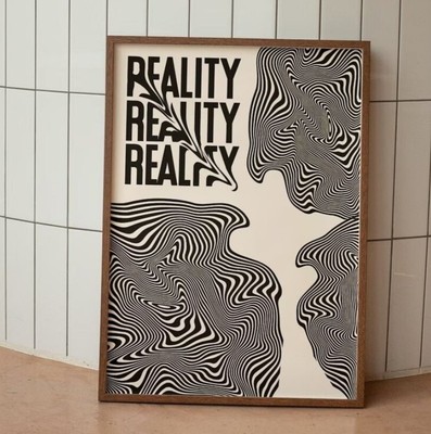 Trendy Minimalist Distorted Reality Retro Psychedelic Y2k Apartment Wall Art
