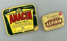 Vintage Anacin & Certified ASPIRIN Medical Drug Advertising TINS