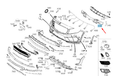 Neu MB GLA X156 Front Bumper Center pralltopf A1568857000 OEM Original