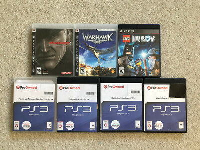 PS3 Game LOT OF 7 ($2 EA) Metal Gear Warhawk Lego Plant Zombies Battlefield more