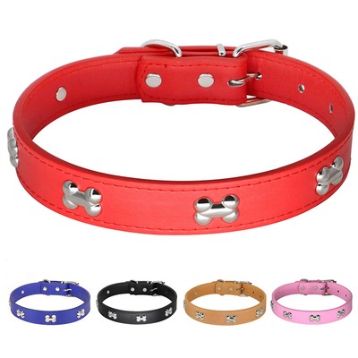 Hundehalsband Aus Leder Mit Nieten - Verstellbar & Stylisch