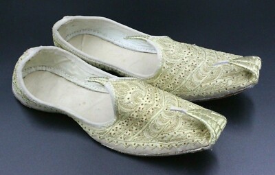 Unisex Wedding Shoe, Aladdin Shoe, Leather Gold Color Shoe, Costume Party Shoe, 