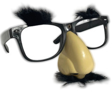 Deluxe RUBBER NOSE EYE GLASSES Funny Furry Eyebrows Mustache MR. Boss Groucho