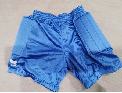 Vintage ERIMA Football GK Shorts 90's Blau Fußball Hose Gr 6 Torwarthose Padded 