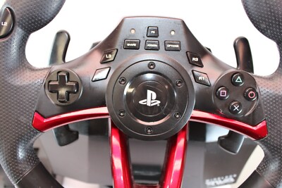 Hori Racing Wheel RWA PS4 Steering Wheel & Pedals - Red/Black | eBay
