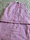 Vintage LILLY’S OF BEVERLY HILLS  VEST TOP & SKORT SET Pink Checker Palm Trees L — photo 2