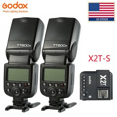 US 2x Godox TT600S GN60 2.4G Camera Flash Speedlite+ X2T-S Transmitter FOR Sony